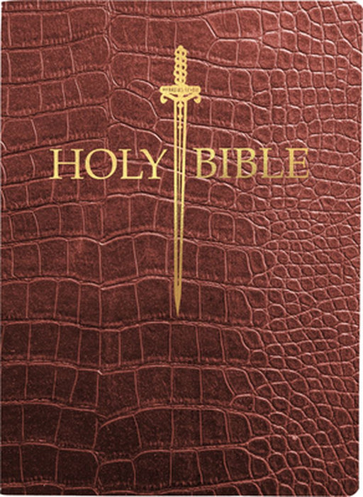 KJV Sword Bible, Large Print, Walnut Alligator Bonded Leather, Thumb Index: (Red Letter, Burgundy, 1611 Version) by Whitaker House