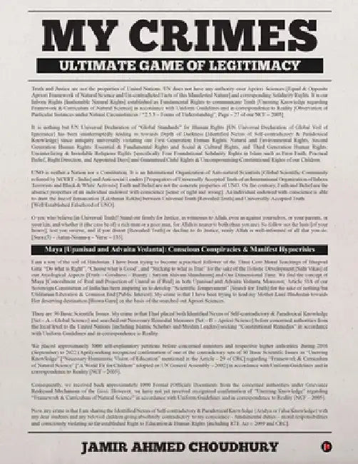 My Crimes: Ultimate Game of Legitimacy by Jamir Ahmed Choudhury