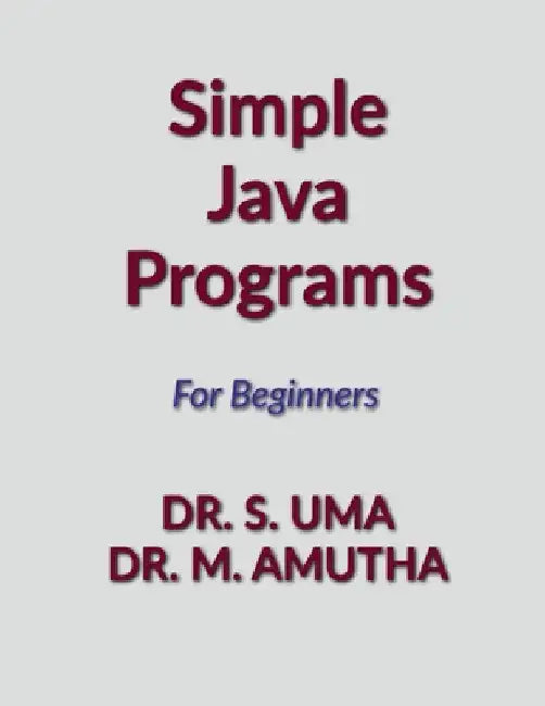 Simple Java Programs by M. Amutha