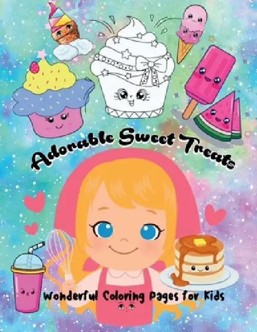 Adorable Sweet Treats: Adorable Coloring Book with Delicious Desserts, Drawings of Various Kawaii Food and Drink Images by Riti R Ra
