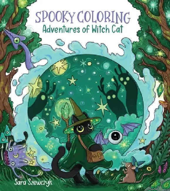 Spooky Coloring: Adventures of Witch Cat by Sara Szewczyk