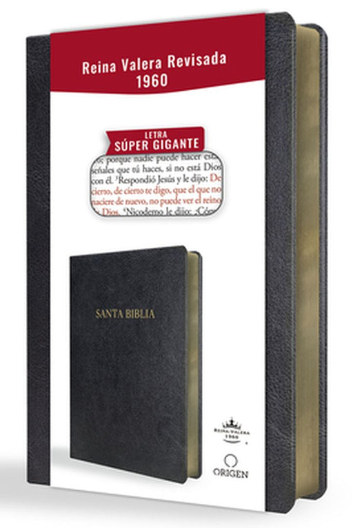 Biblia Reina Valera Revisada 1960 Letra Súper Gigante, Símil Piel Negro / Spanish Bible Rvr 1960 Super Giant Print, Black Leathersoft by Reina Valera Revisada 1960