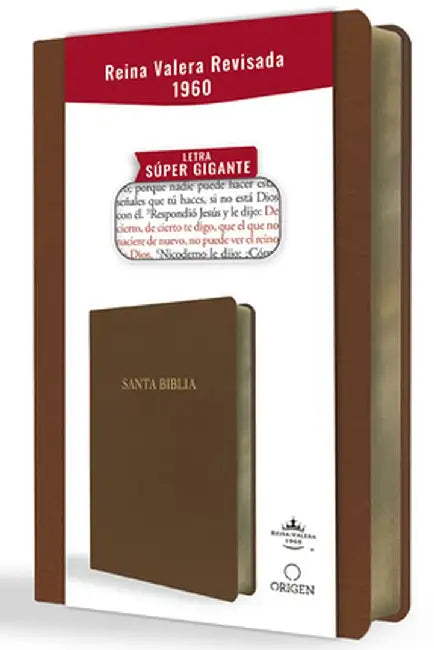 Biblia Reina Valera Revisada 1960 Letra Súper Gigante, Símil Piel Marrón / Spanish Bible Rvr 1960 Super Giant Print, Brown Leathersoft by Reina Valera Revisada 1960