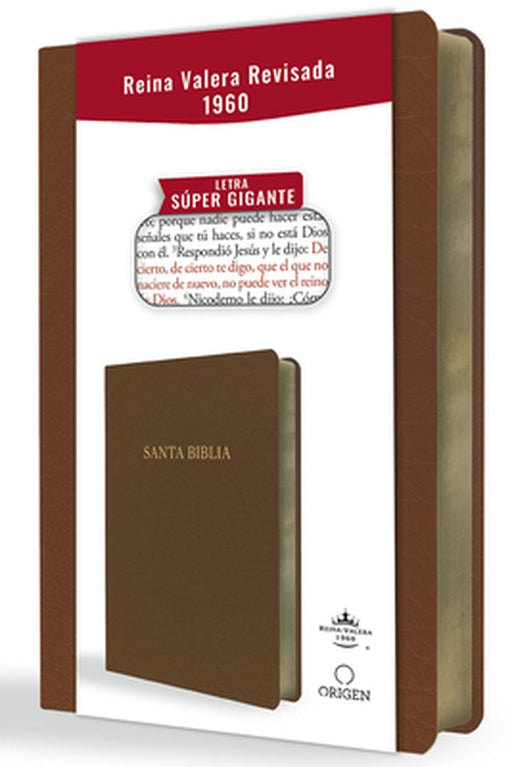 Biblia Reina Valera Revisada 1960 Letra Súper Gigante, Símil Piel Marrón / Spanish Bible Rvr 1960 Super Giant Print, Brown Leathersoft by Reina Valera Revisada 1960