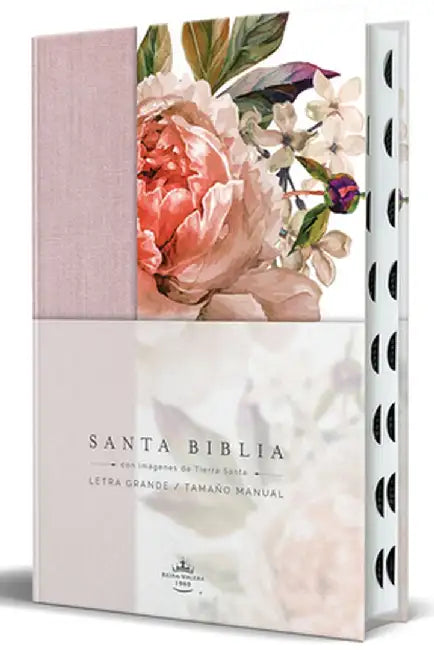 Biblia Reina Valera 1960 Letra Grande. Tapa Dura, Tela Rosada Con Flores, Tamaño Manual Con Índice / Spanish Bible Rvr 1960, Large Print, Hardcover, P by Reina Valera Revisada 1960