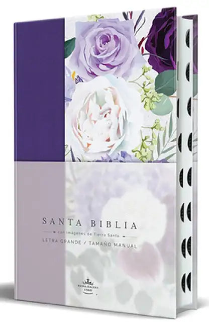 Biblia Rvr1960 Tapa Dura Y Tela Morada Con Flores Tamaño Manual Con Índice / Spa Nish Bible Rvr 1960, Hardcover, Purple Cloth with Flowers, Handy Size by Reina Valera Revisada 1960