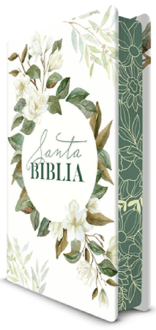 Biblia Rvr 1960 Letra Grande Tamaño Manual, Tapa Dura Con Flores Blancas Y Cantos Pintados / Spanish Bible Rvr 1960 Handy Size White Flowers Sprayed E by Reina Valera Revisada 1960