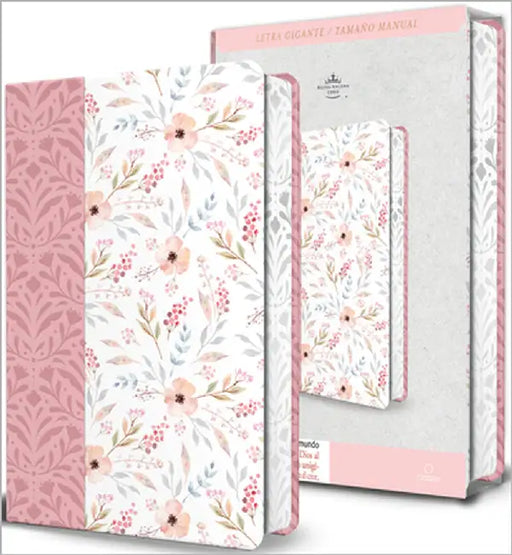 Biblia Rvr 1960 Letra Gigante, Símil Piel Rosada Con Flores (Edición Cantos Pintados / Spanish Bible Rvr 1960 Giant Print Handy Size Leathersoft Pink by Reina Valera Revisada 1960