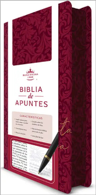 Biblia de Apuntes Rvr 1960 Tapa Dura, Vino Tinto (Edición Cantos Pintados) / Spanish Journalling Bible Rvr 1960 Hardcover Burgundy by Reina Valera Revisada 1960