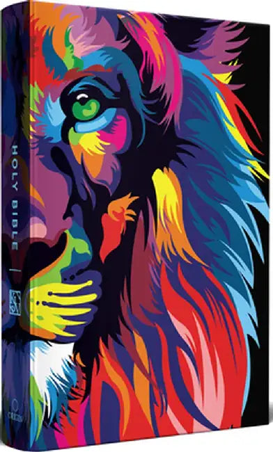 KJV Holy Bible, Large Print Handy Size Format, Hardcover, Multi Color Lion of Judah, Ribbon Marker, and Red Letter by King James Version