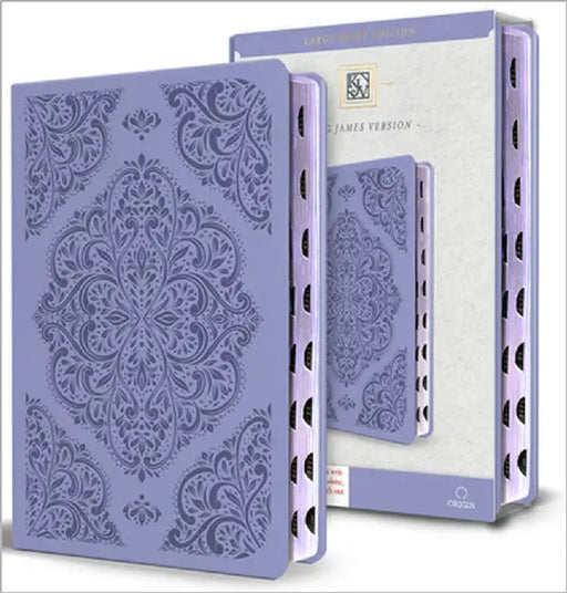 KJV Holy Bible, Large Print Medium Format, Lavender Faux Leather W/Thumb Index and Ribbon Marker, Red Letter by King James Version