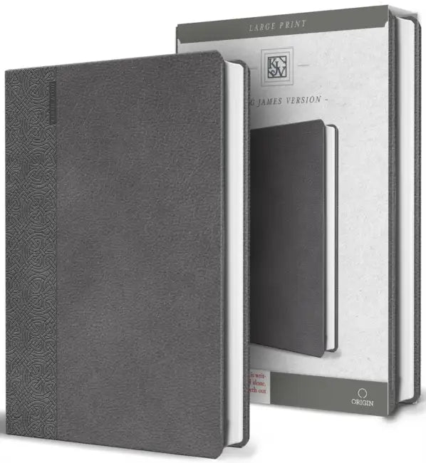 KJV Holy Bible Large Print Handy Size Gray Imitation Leather by King James Version