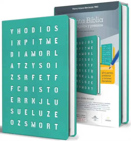 Rvr 1960 Para Regalos Y Premios, Aguamarina Con Sopa de Letras / Spanish Bible Rvr 1960 Gift and Award Bible, Aquamarine Special Edition Wordsearch Co by Reina Valera Revisada 1960