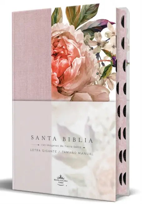 Rvr 1960 Tamaño Manual Letra Gigante Tela Con Flores Rosadas, Canto Pintado E Índice / Spanish Bible Rvr 1960 Giant Print, Pink Leathersoft with Flowe by Reina Valera Revisada 1960