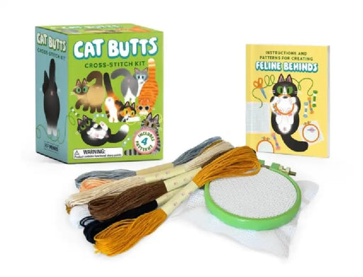 Cat Butts Cross-Stitch Kit: Includes 4 Patterns by Sosae Caetano