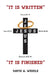 "It Is Written" "It Is Finished" by David a. Weddle