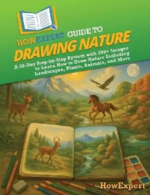 HowExpert Guide to Drawing Nature: A 30-Day Step-by-Step System with 200+ Images to Learn How to Draw Nature Including Landscapes, Plants, Animals, an by Howexpert