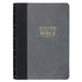 KJV Study Bible, Standard King James Version Holy Bible, Thumb Tabs, Ribbons, Vegan Leather, Gray/Black Two-Tone