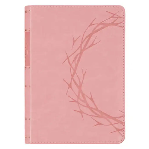 KJV Holy Bible, Compact Large Print Vegan Leather Red Letter Edition - Ribbon Marker, King James Version, Pink
