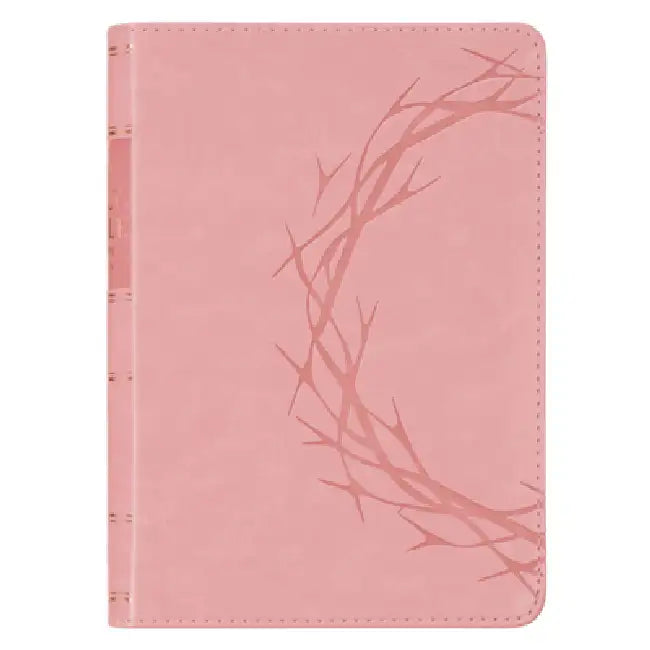 KJV Holy Bible, Compact Large Print Vegan Leather Red Letter Edition - Ribbon Marker, King James Version, Pink