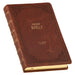 KJV Holy Bible, Standard Size Premium Full Grain Leather Red Letter Edition - Thumb Index & Ribbon Marker, King James Version, Brown Debossed