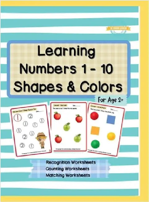Learning Numbers 1 - 10, Shapes & Colors: Numbers Recognition Workbook, Counting Worksheets, Match The Following Worksheets by Dr Vimuktha Avinash