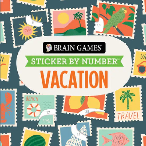 Brain Games - Sticker by Number Compact Edition: Vacation 7x7 Inches Travel Size Activity Book for Adults & Kids 7+ by Publications International Ltd, New Seasons, Brain Games