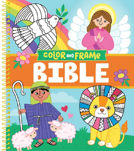Color & Frame Kids - Bible: Christian Coloring Book with Pre-Colored Backgrounds Noah's Ark, Ten Commandments & More Gift for Kids Ages 3-10 by Publications International Ltd, Little Grasshopper Books
