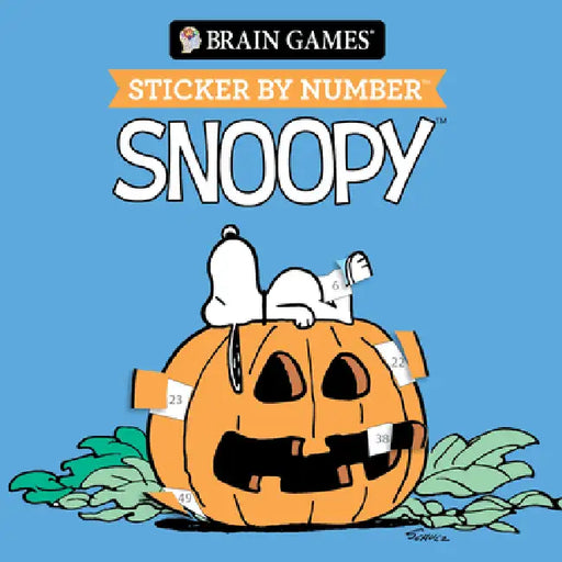 Brain Games - Sticker by Number Compact Edition: Snoopy 7x7 Inches Cozy Fall Craft, Travel Size Activity Book for Adults & Kids 7+ Officially Licensed by Publications International Ltd, New Seasons, Brain Games