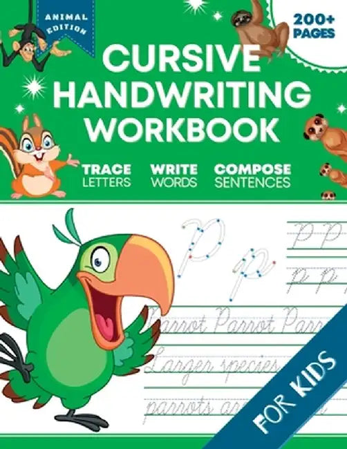 Cursive Handwriting Workbook for Kids: Animal Edition, A Fun and Engaging Cursive Writing Exercise Book for Homeschool or Classroom (Master Letters, W by Optimistic Pixel