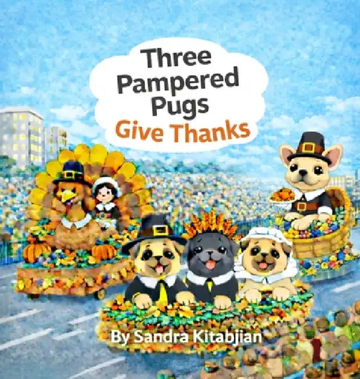 Three Pampered Pugs Give Thanks by Sandra Kitabjian