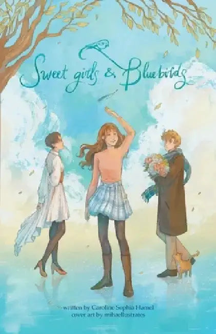 Sweet Girls & Bluebirds by Caroline Sophia Hamel