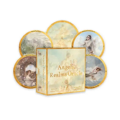 Angelic Realms Oracle: Tap Into Your Angelic Energy and the Divine Realms (40 Full-Color Round Cards and 94-Page Full-Color Guidebook) by Ashley Frost