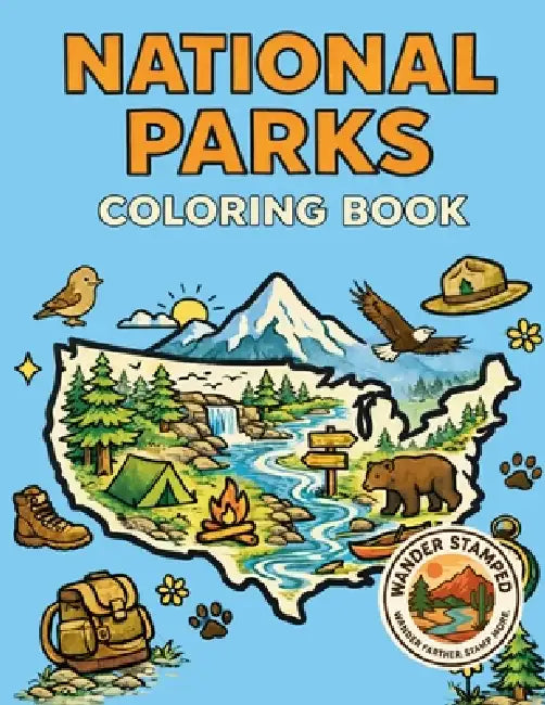 National Parks Coloring Book by Wander Stamped