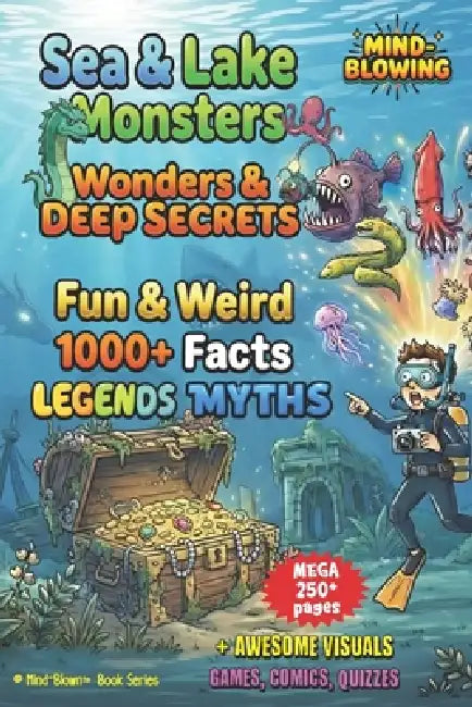 Sea & Lake Monsters, Wonders & Deep Secrets: 1000+ Fun & Weird Facts, Myths, Legends, Images, Comics, Games & More by Mind Blown, William Coakley
