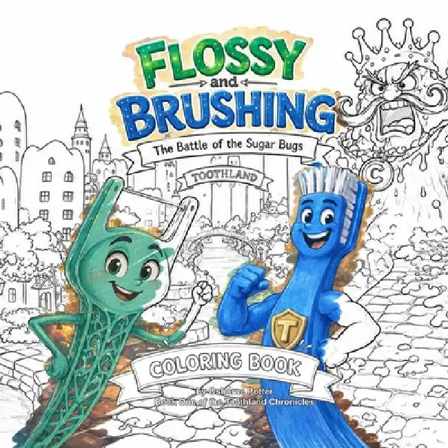 Flossy and Brushing - the Battle of the Sugar Bugs: Coloring Book Edition by Osborne Potter, Big Red Illustration